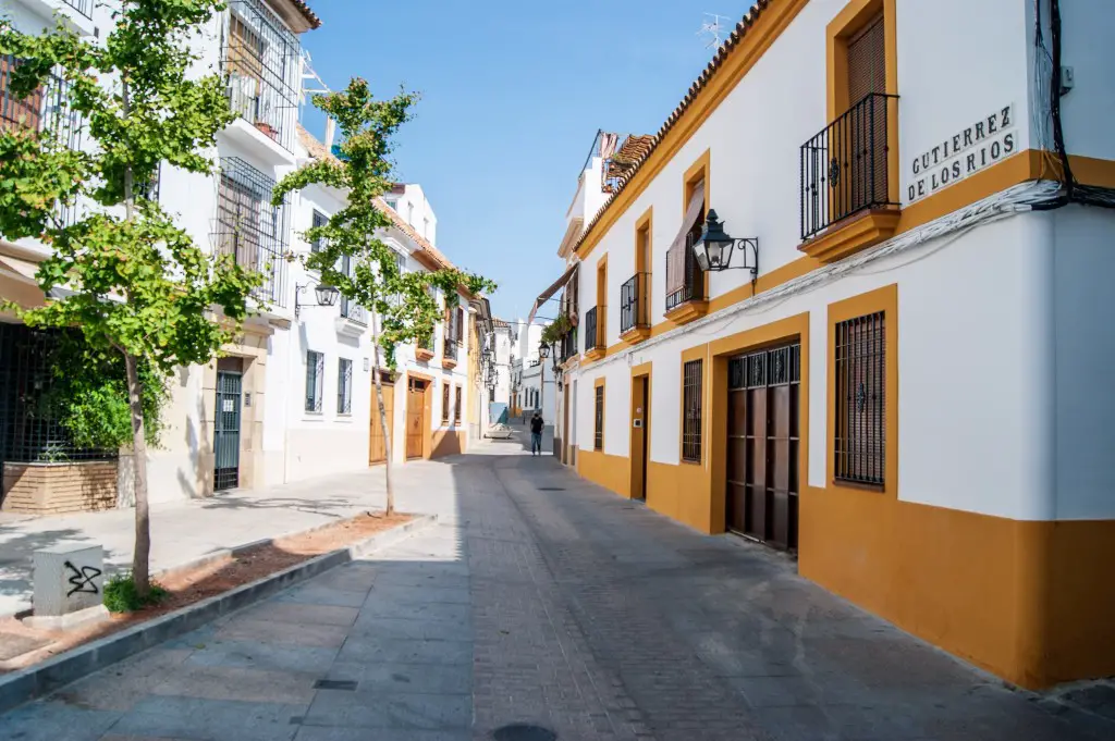 White and yellow building in Cordoba, Spain Centro