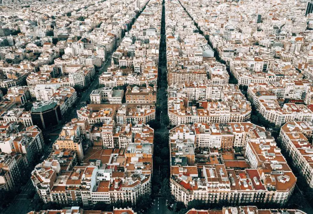 Bird's eye view of Barcelona 