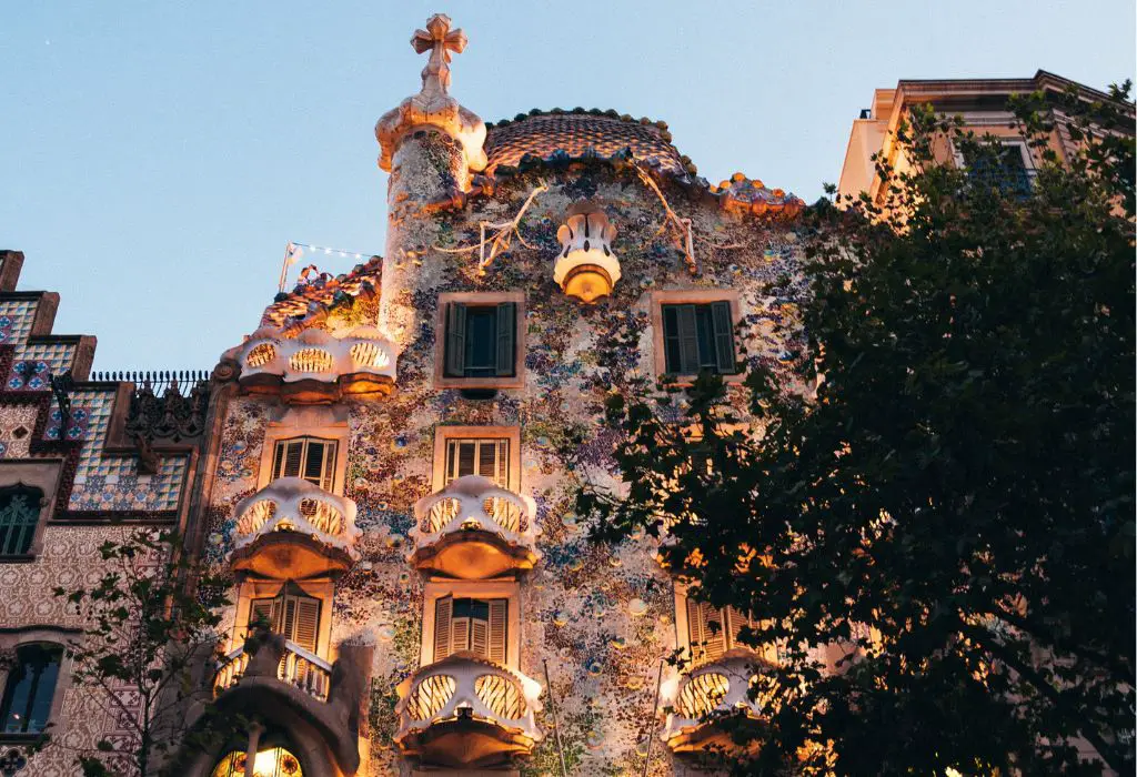 Mosaic building in Barcelona. 