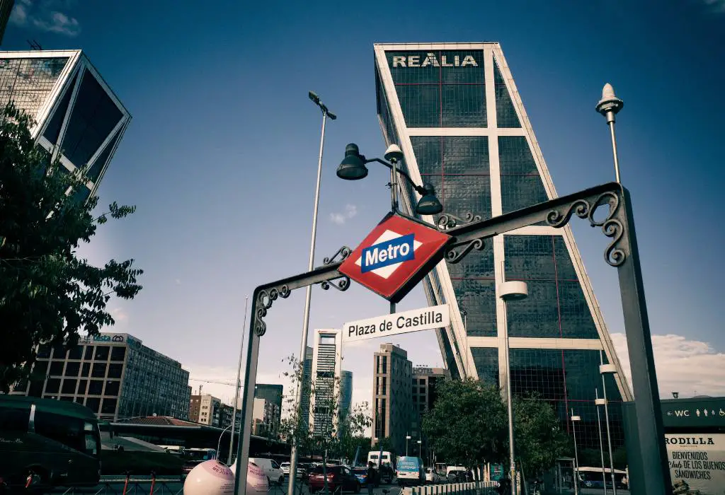 Metro sign and entrance in Spain. 